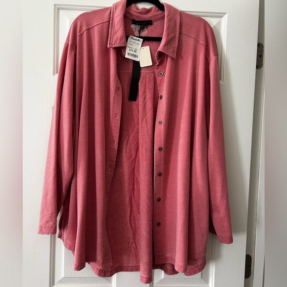Jane and Delancey Tops - Jane and Delancey Rose-Pink Lightweight Shirt Jacket